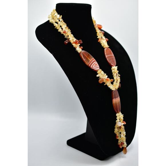 Statement Necklace Alexander Kalifano Heavy Stone Rock Layered Tassel RARE Bin4 - Picture 5 of 12